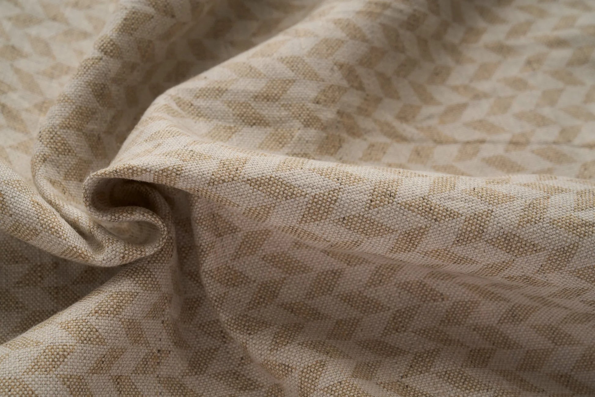 Eco Friendly Hemp Fabric with Modern Trellis Pattern for Curtains & Cushions - GOTS Certified, 240gsm, 147cm Wide - By the Metre-0