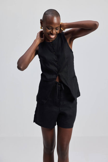 Hemp Shorts in Black-4