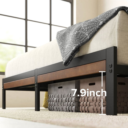 King Size Eco Friendly Bamboo Metal Platform Bed Frame-1