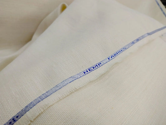 Organic Hemp Fabric - Off White | 240gsm | 147cm | GOTS Certified | Perfect for Curtains, Upholstery & Clothing-0
