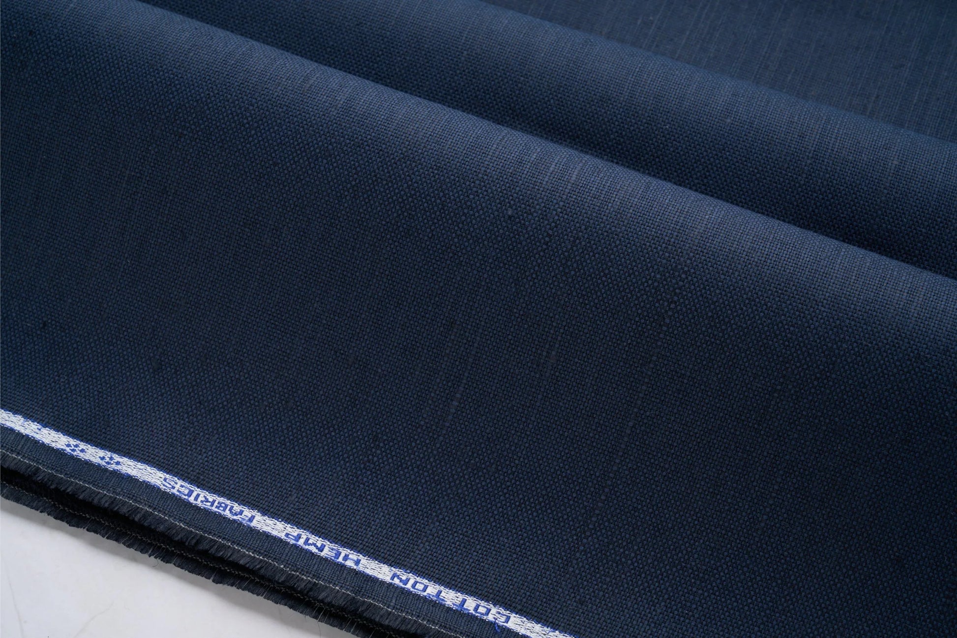 Navy Blue Hemp Fabric | Organic | 240gsm | 147cm Wide | GOTS Certified | Curtains & Clothing-3