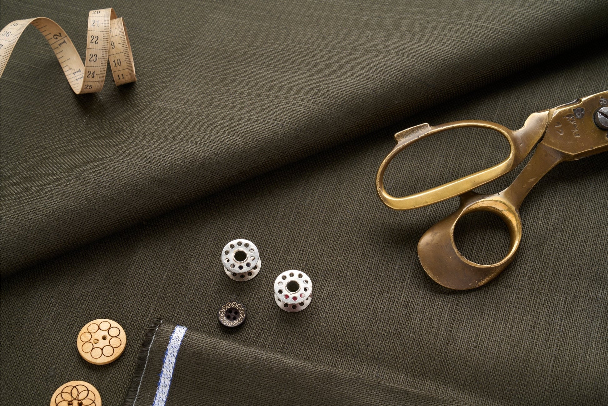 Organic Hemp Fabric - Dark Olive Green | 240gsm | Durable & Versatile-0
