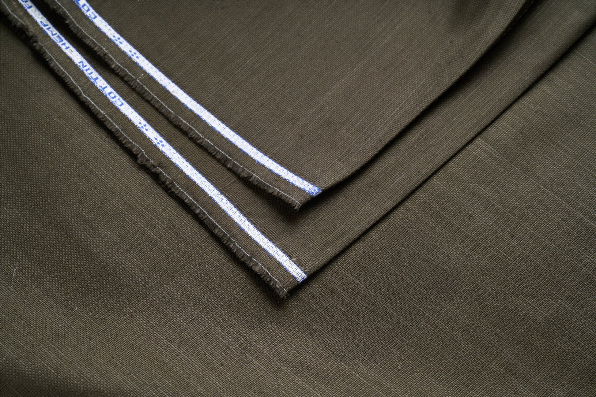 Organic Hemp Fabric - Dark Olive Green | 240gsm | Durable & Versatile-3