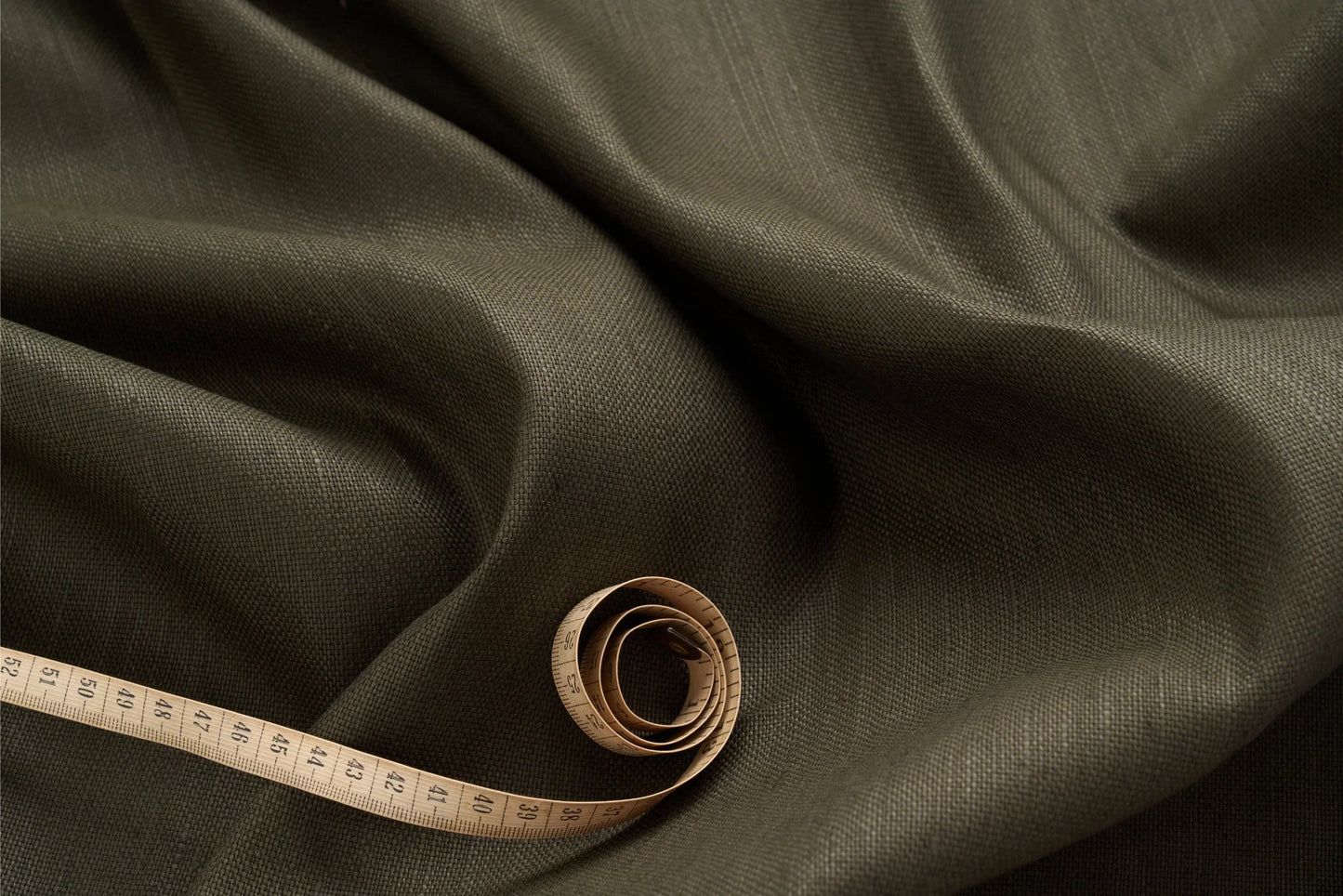 Organic Hemp Fabric - Dark Olive Green | 240gsm | Durable & Versatile-2