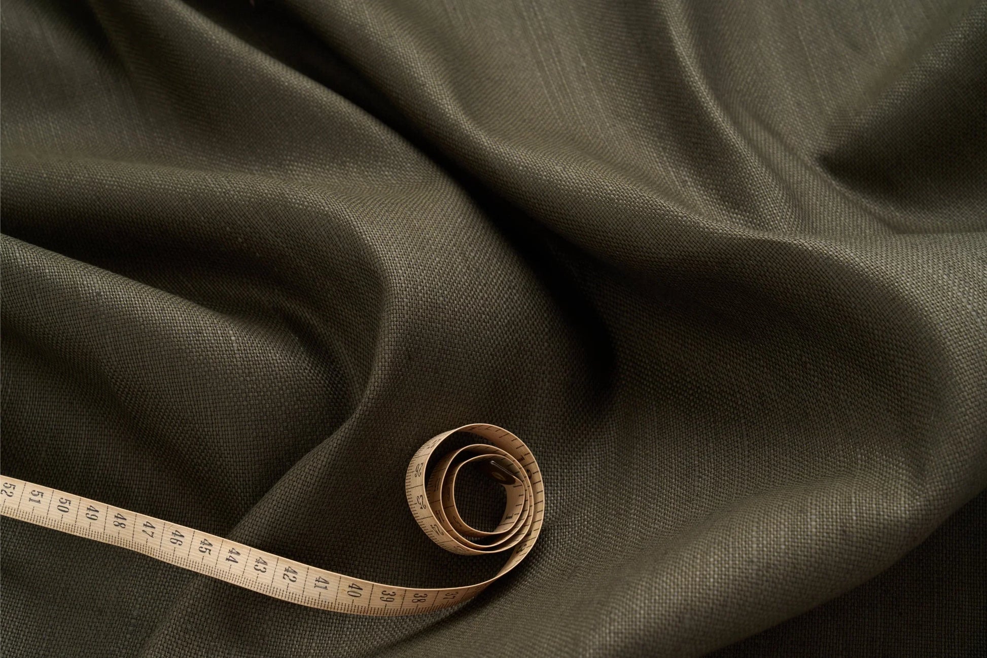 Organic Hemp Fabric - Dark Olive Green | 240gsm | Durable & Versatile-2