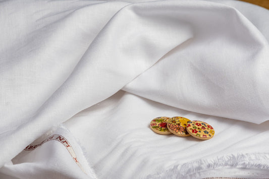 White Hemp Fabric | 100% Organic, 145gsm, 147cm Wide | Curtains, Clothing, Table Linen | GOTS Certified-0