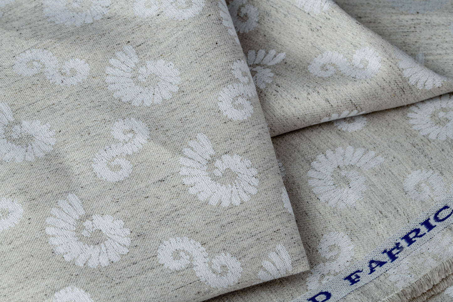 Helix Jacquard Hemp Fabric | Natural | Organic | 145gsm | 147cm Wide-2