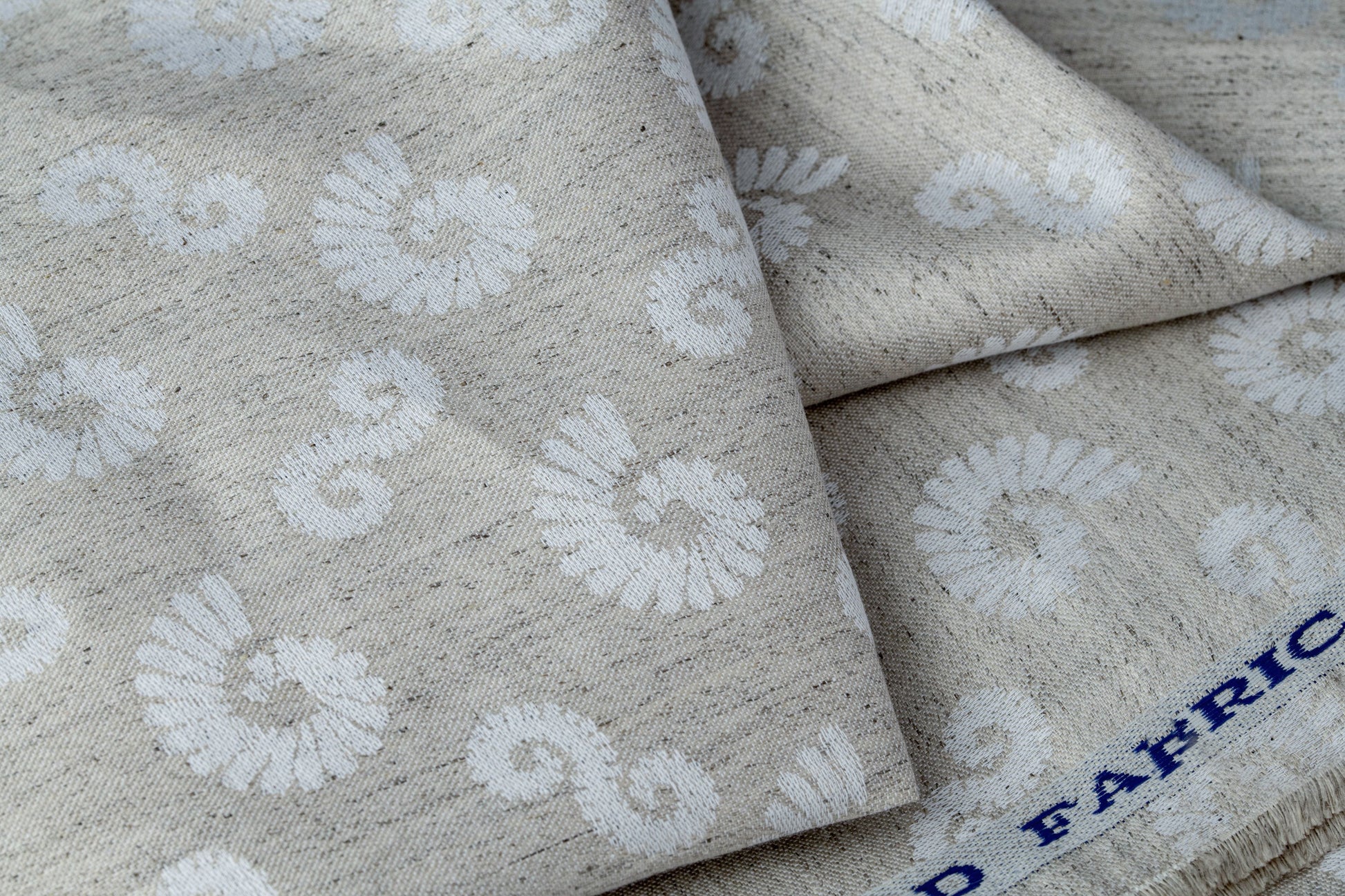 Helix Jacquard Hemp Fabric | Natural | Organic | 145gsm | 147cm Wide-2