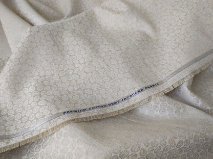 Organic Hemp Fabric - Natural | Small Stones Jacquard | 145gsm | Textured Weave-3