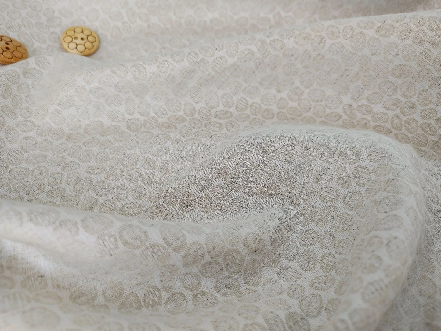 Organic Hemp Fabric - Natural | Small Stones Jacquard | 145gsm | Textured Weave-2