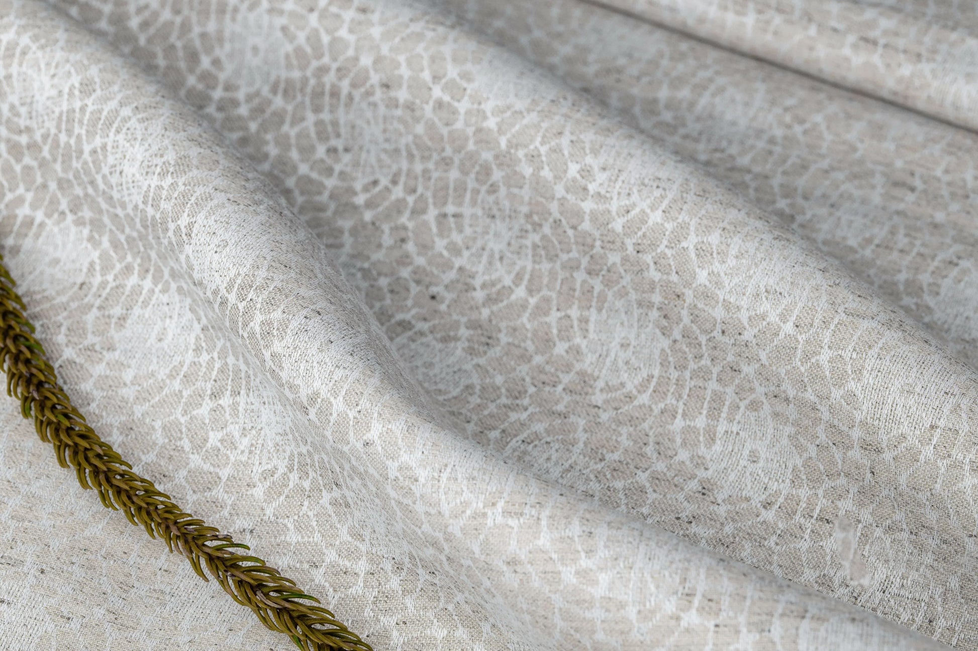 Organic Hemp Fabric - Natural | Mosaic Pattern | 145gsm | Textured Weave-0