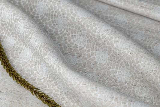 Organic Hemp Fabric - Natural | Mosaic Pattern | 145gsm | Textured Weave-0