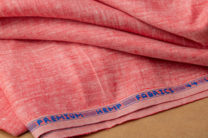 Scarlet Red Hemp Fabric | Organic | 155gsm | 147cm Wide | GOTS Certified-0