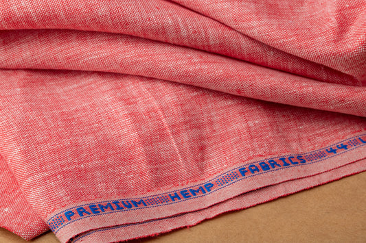 Scarlet Red Hemp Fabric | Organic | 155gsm | 147cm Wide | GOTS Certified-0