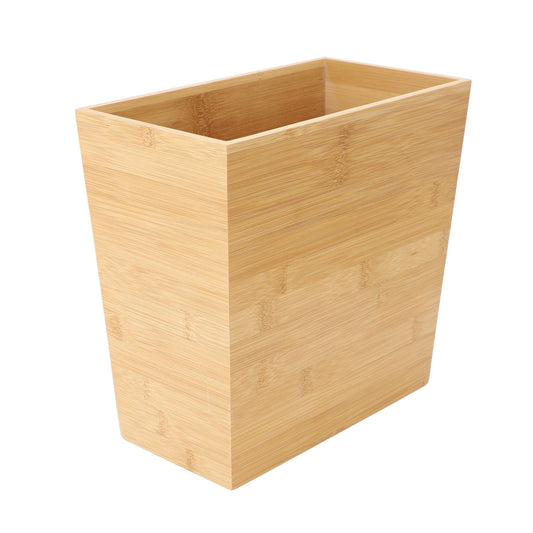MegaChef 10.5 x 5.75 Inch Rectangle Bamboo Waste Basket-0