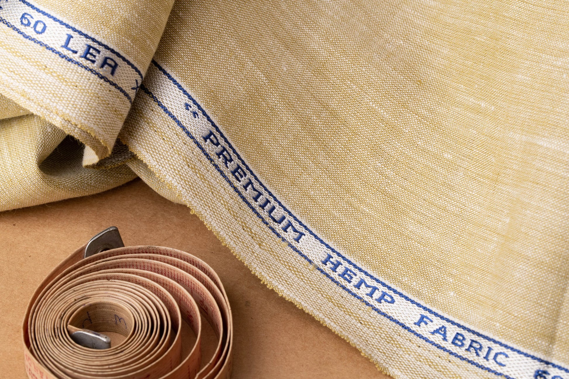 Fawn Yellow Hemp Fabric | Organic | 155gsm | 147cm Wide | GOTS Certified-2