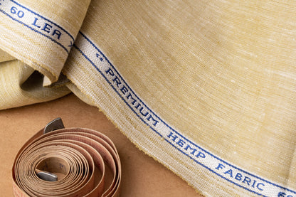 Fawn Yellow Hemp Fabric | Organic | 155gsm | 147cm Wide | GOTS Certified-2