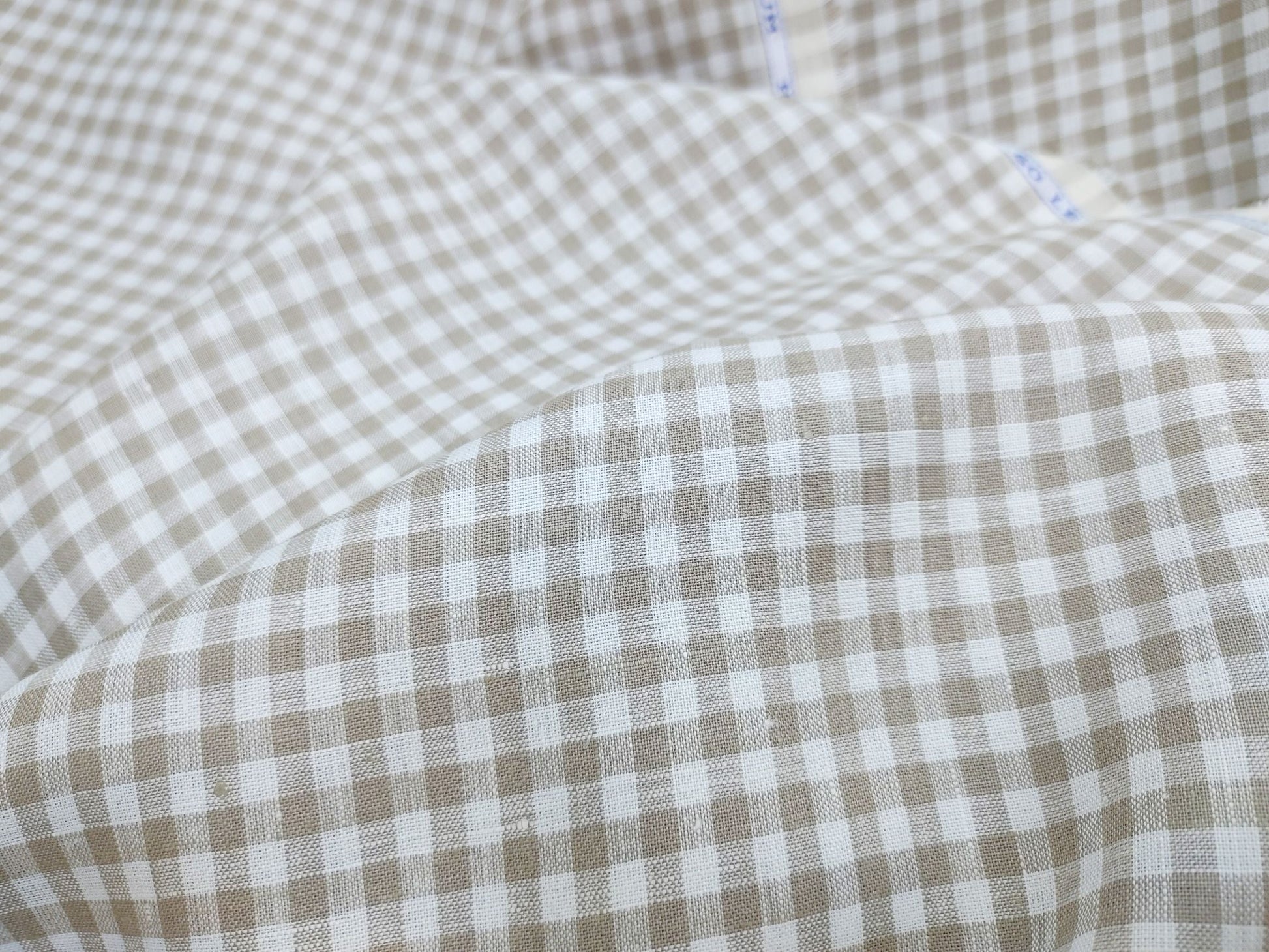 Checked Hemp Fabric | Natural & White | Organic | 145gsm | 147cm Wide-1
