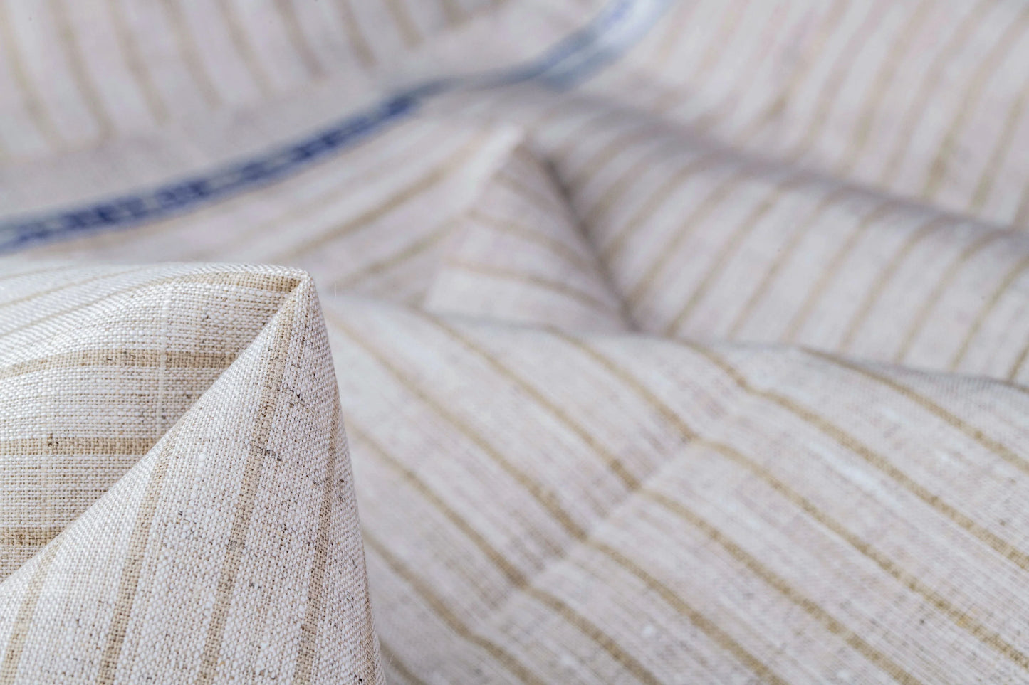 Organic Hemp Fabric - Natural with Thin Stripes | 145gsm | Soft & Airy-0