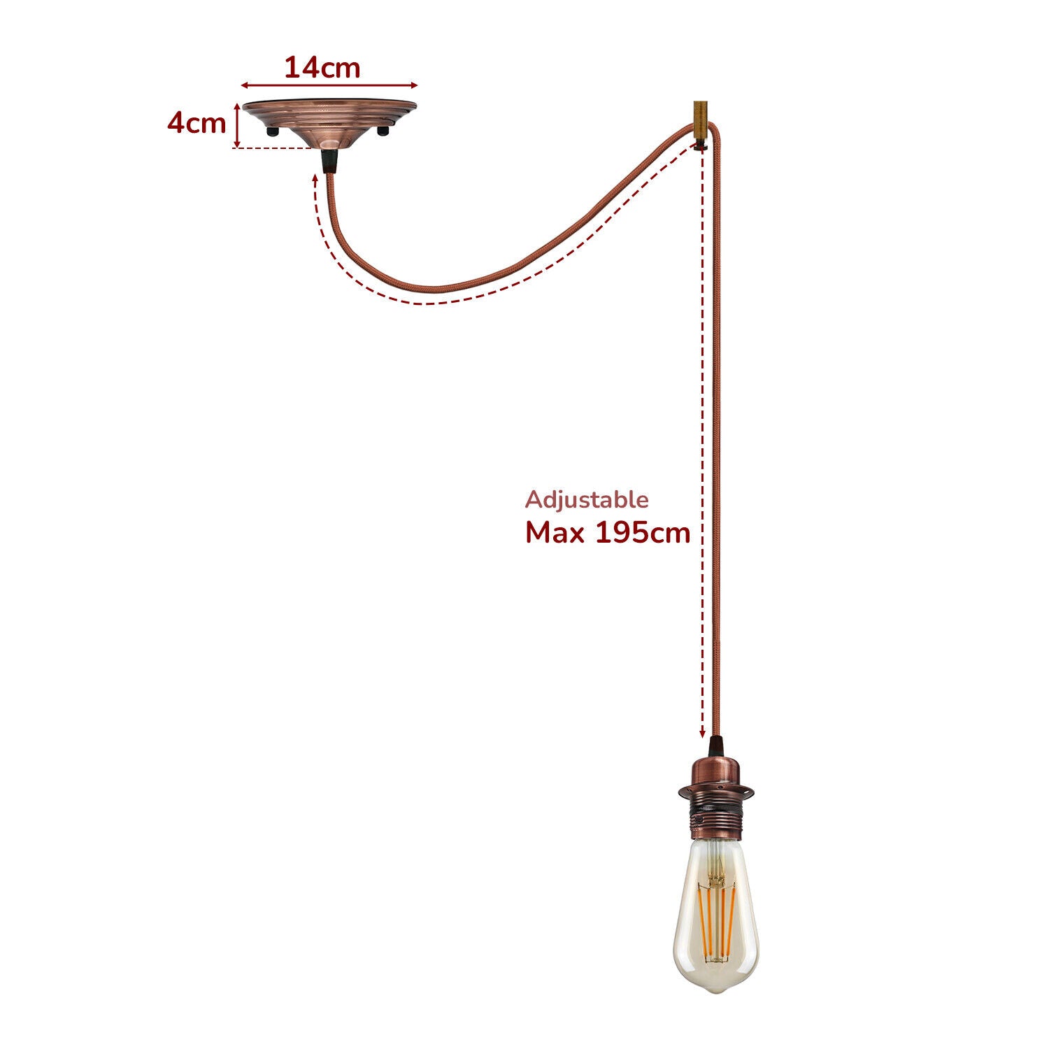 E27 Modern Hanging Hemp Rope Retro Lamp ~5804-2