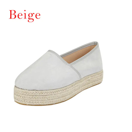 Plus Size Hemp Platform Loafers for Women