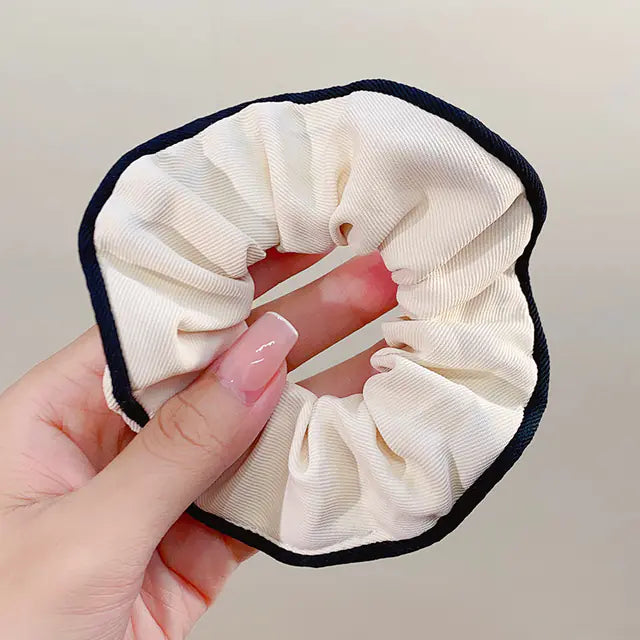 Sweet Milk Coffee Color Cotton Hemp Scrunchie Head Rope