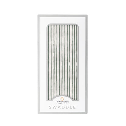Sage Green Stripe Bamboo Swaddle