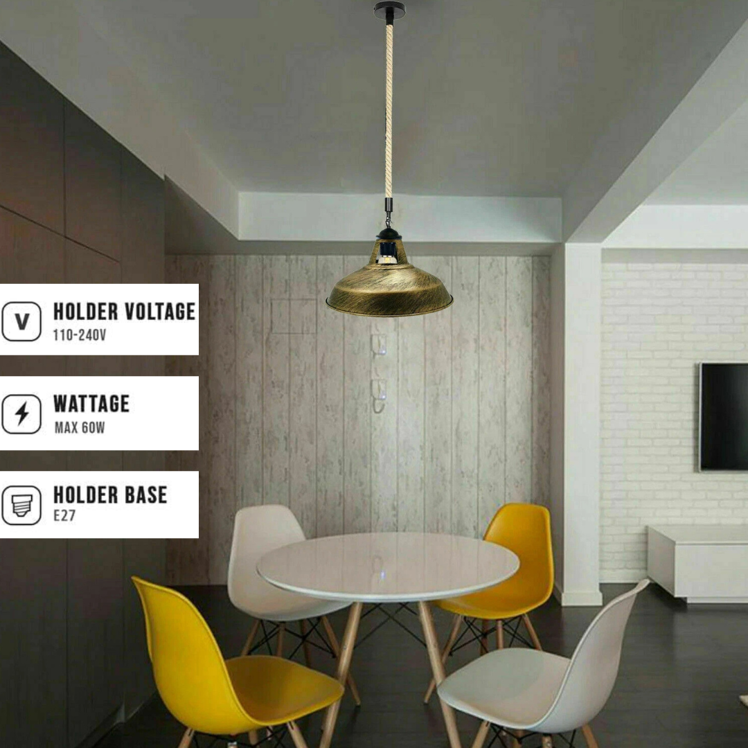 Hemp Rope Pendant Light - E27 Base ~5445-3