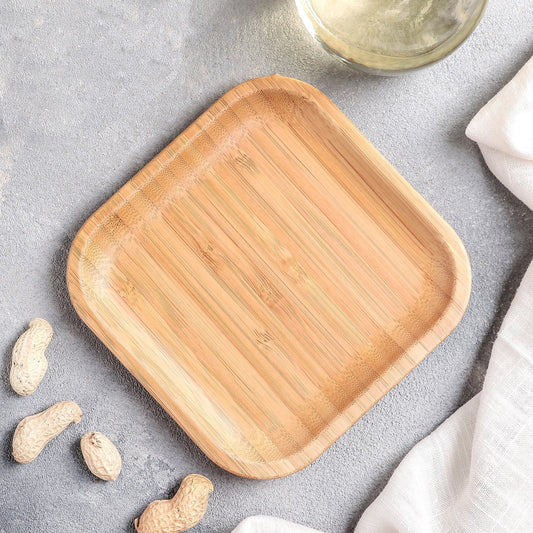 Bamboo Square Plate 5" inch X 5" inch | For Appetizers-0