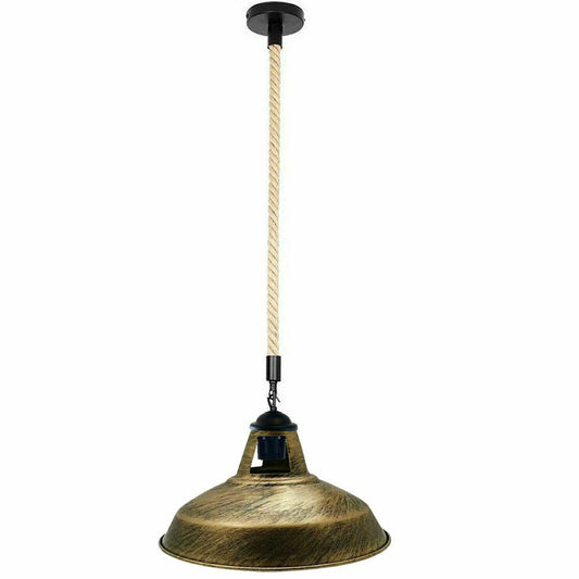 Hemp Rope Hanging Light - E27 Edison Base ~3889-10