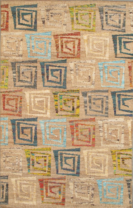 Canvello Modern Hand-Woven Hemp Area Rug - 5' X 8'