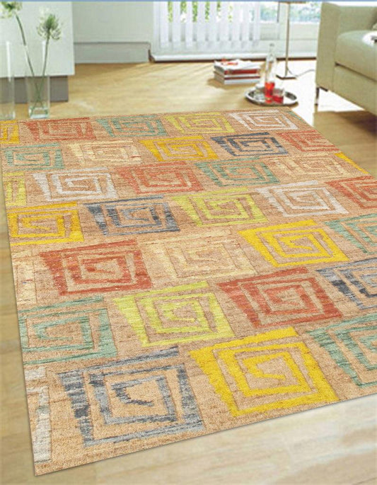 Canvello Sumak Hand-Woven Hemp Area Rug- 5' X 8'