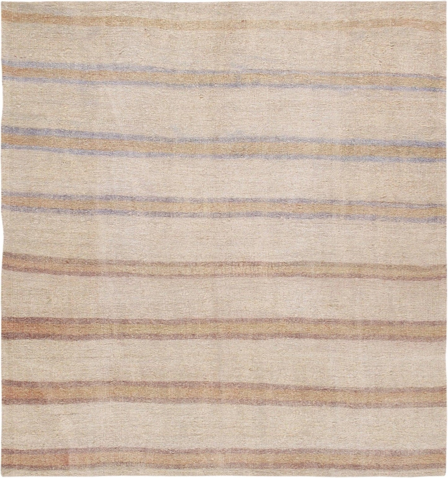 Canvello Vintage Kilim Ivory Hemp Area Rug- 5'10" X 6'5"