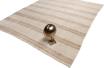 Canvello Vintage Kilim Ivory Hemp Area Rug- 5'10" X 6'5"