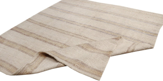 Canvello Vintage Kilim Ivory Hemp Area Rug- 5'10" X 6'5"