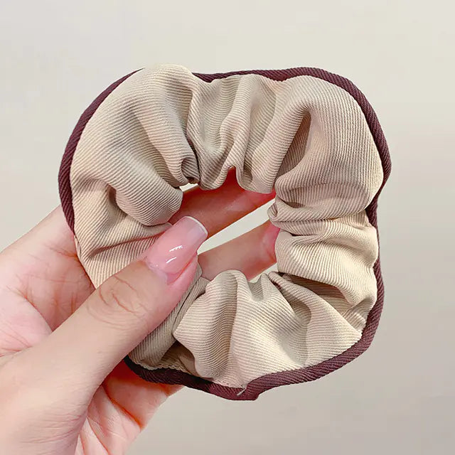 Sweet Milk Coffee Color Cotton Hemp Scrunchie Head Rope