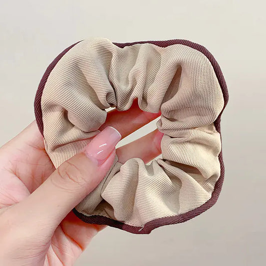 Sweet Milk Coffee Color Cotton Hemp Scrunchie Head Rope