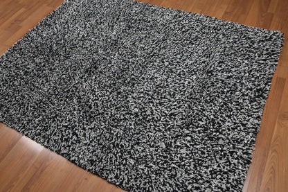 6x9 Black, White Handmade 100% Hemp Khaki Dhurry Flatweave Oriental Area Rug-0