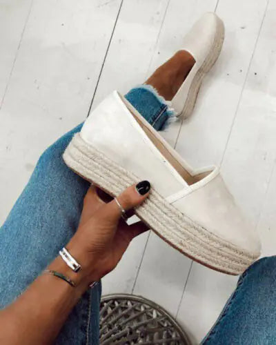 Plus Size Hemp Platform Loafers for Women