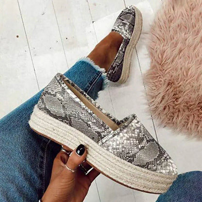 Plus Size Hemp Platform Loafers for Women