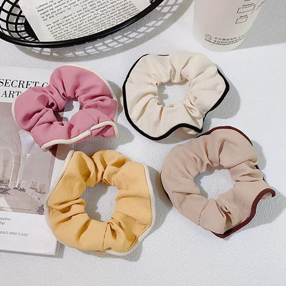 Sweet Milk Coffee Color Cotton Hemp Scrunchie Head Rope