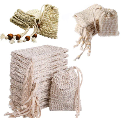 Hemp Soap Bag with Drawstring for Bubble Bath