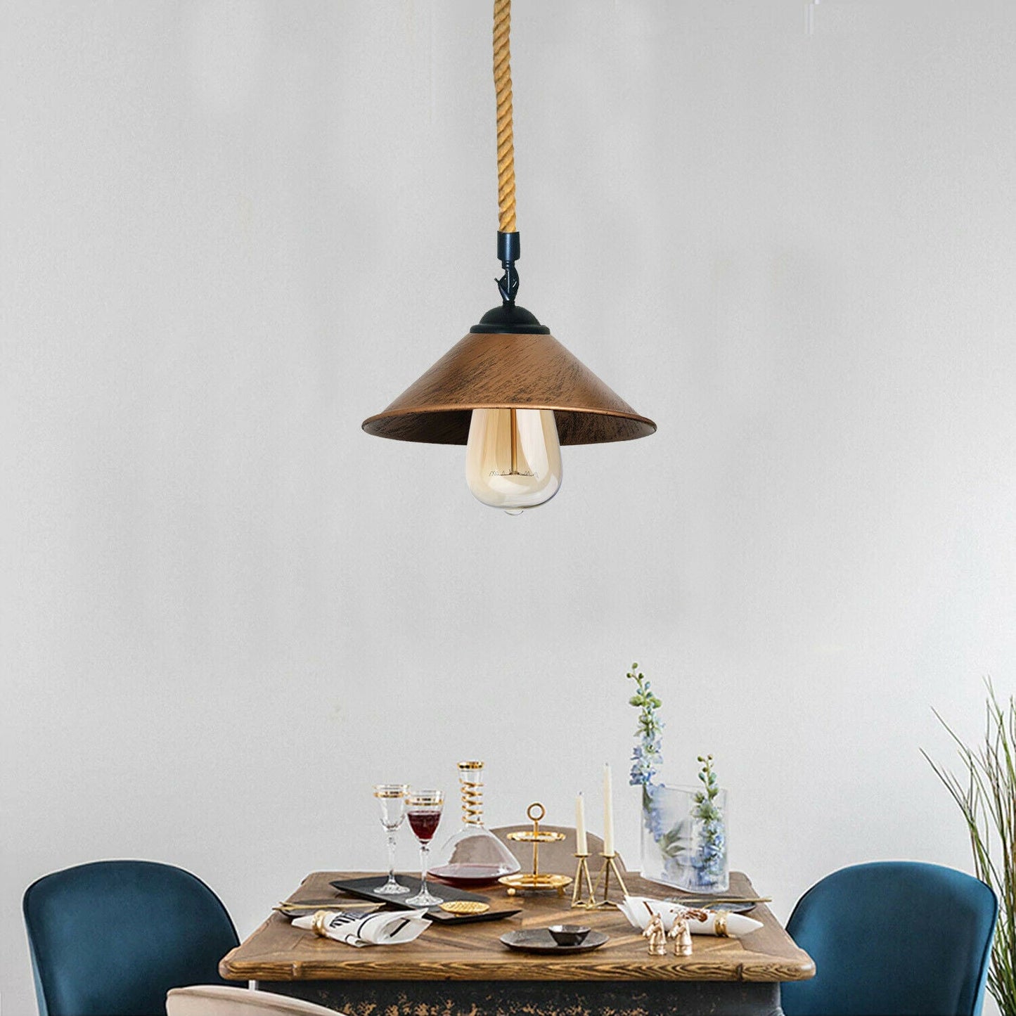 Hemp Rope Pendant Light - E27 Base~2022-4