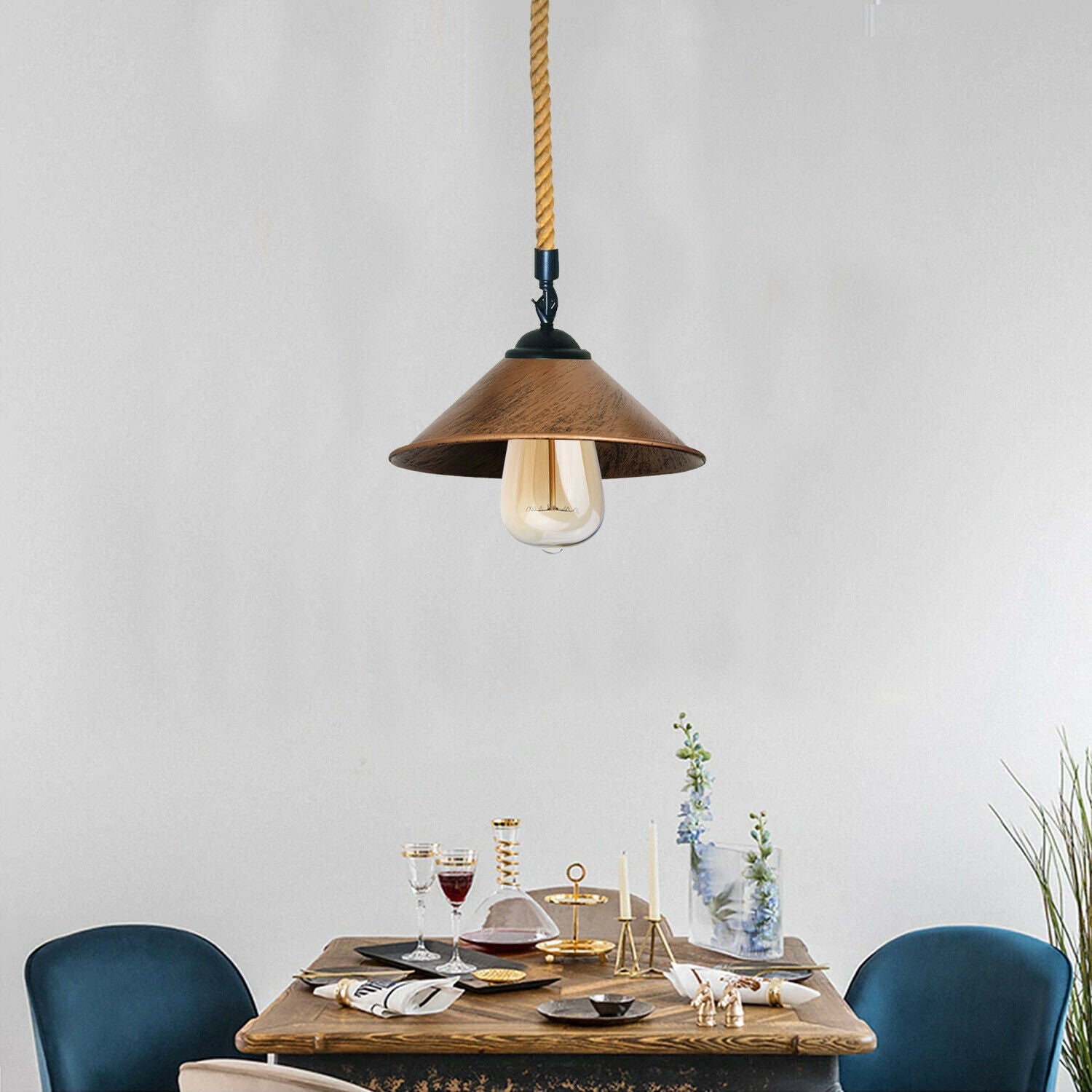 Hemp Rope Pendant Light - E27 Base~2022-4
