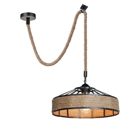 Industrial Hemp Rope Pendant Ceiling Light~5071-6