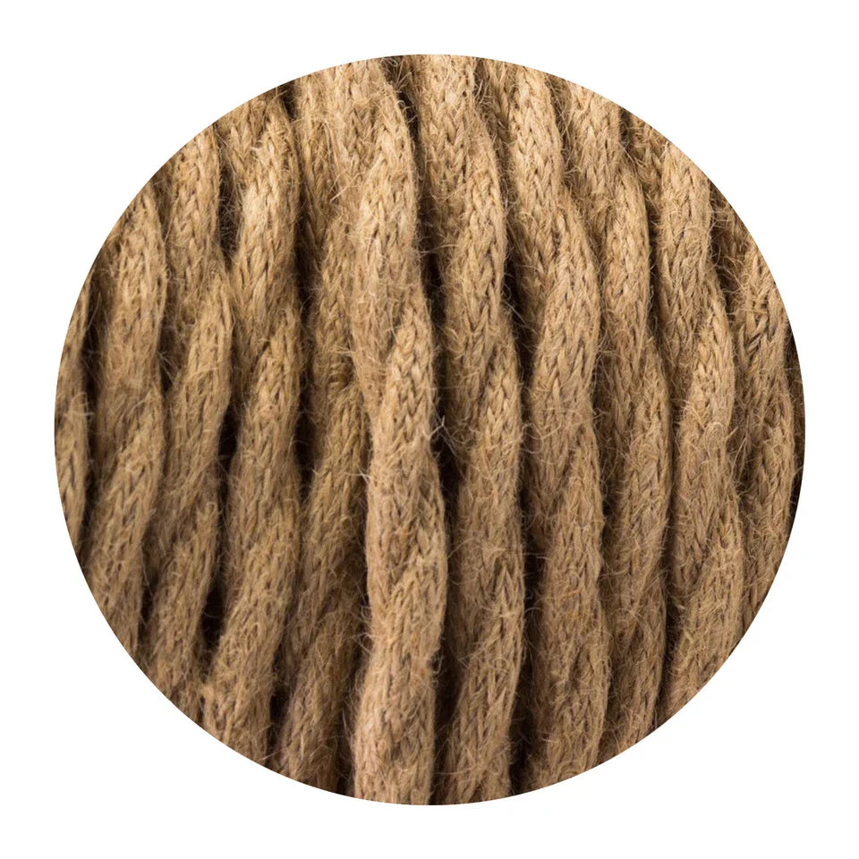 1m/3m/5m/10m 2 Core Twisted Hemp 0.75mm Fabric Cable ~6148-4