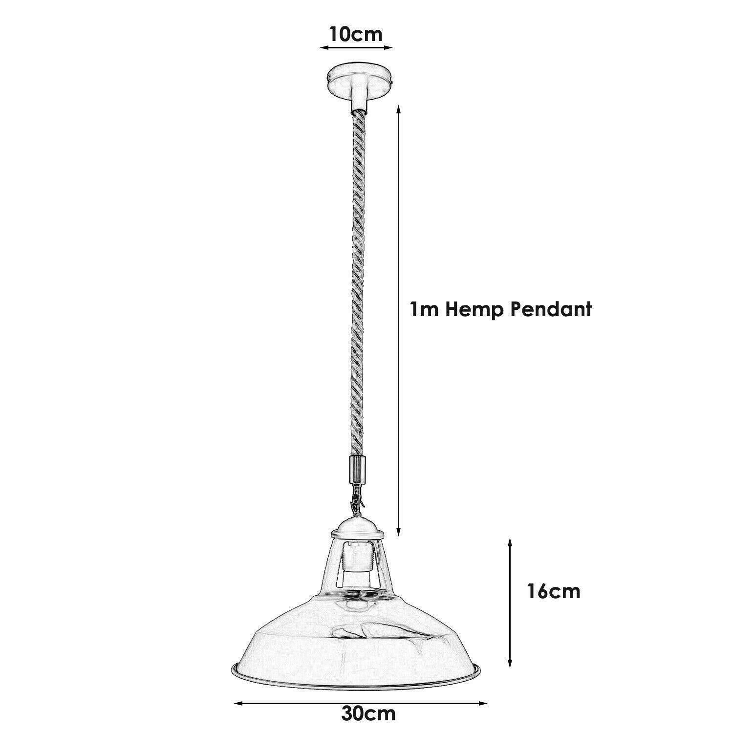 Hemp Rope Hanging Light - E27 Edison Base ~3889-1