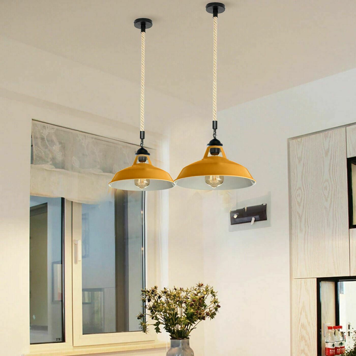 Hemp Rope Hanging Light - E27 Edison Base ~3889-3